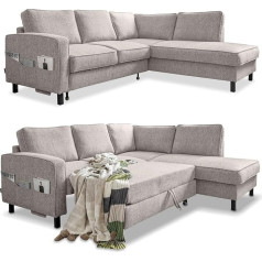 Miuform Gyvenamasis kraštovaizdis L formos su miego funkcija, L formos sofa su miego funkcija - didelė L formos sofa su miego funkcija, L formos sofa su miego funkcija Sofa Kampinė sofa su miego funkcija ir lovos dėžė