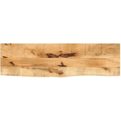 Vidaxl Stalo stalviršis, medinis stalo stalviršis, valgomojo stalas, kavos staliukas, medžio masyvo stalviršio briauna, pakaitinis stalo stalviršis, 110 x 30 x 2,5 cm, medžio masyvas, šiurkšti mango mediena