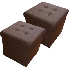 Natsen Suoliuko saugojimo dėžė su laikymo vieta, taburetė, sulankstoma, keliamoji galia iki 300 kg, skalbiniai 38 x 38 x 38 cm (tamsiai ruda)