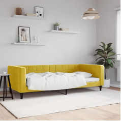 Homgoday Dienos lova Sofa lova Viengulė lova Sofa lova Svečių lova Lounge sofa Jaunimo lova Minkšta sofa Sėdimoji sofa Sofa sofa svetainei Svečių kambarys Geltona 90 x 200 cm Velvetas