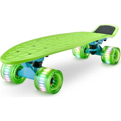 Hurtle, Mini Cruiser Skateboard für Kinder & Erwachsene Skateboard Kinder ab 5 Jahre Mädchen & Junge, Penny Board mit LED Rollen, Anti-Rutsch Deck, Pennyboard für Anfänger & Fortgeschrittene, Max100kg