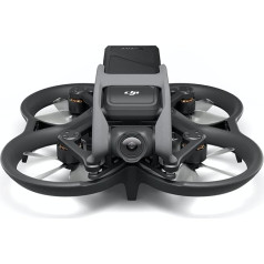 DJI Avata FPV dronas kvadrokopteris su stabilizuotu 4K vaizdo įrašu, itin plačiu 155° apžvalgos lauku, įmontuota sraigto apsauga, mažo delsos intervalo HD transliacija ir avariniu stabdžiu