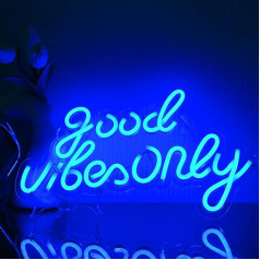 YUEYYNS neoninis ženklas Geras vibes tik LED geri ženklai Neon šviesos ženklas Akrilinis neoninis ženklas USB maitinimo LED raidžių ženklas Dekoratyvinė neoninė šviesa miegamajam, sienai, barui, šaliai