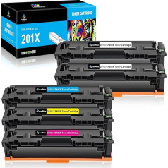 LeciRoba 201X CF400X, skirtas HP 201X 201A CF400X CF400A CF401X CF401A CF402X CF402A CF403X CF403A Tonerio kasetės, skirtos HP Color Laserjet Pro M252dw M252n MFP M277dw M277 M277 M277 M22 74n 74n M77c6 M277n
