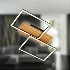 BRILONER - LED lubų šviestuvas su netiesiogine šviesa, reguliuojamo ryškumo, šiltos baltos šviesos spalvos, LED šviestuvas, lubų šviestuvas, svetainės šviestuvas, miegamojo šviestuvas, virtuvės šviestuvas, juodas