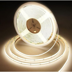 COB LED juosta 15 m neutralios baltos spalvos, LED juosta 4000 K, 24 V, CRI 92+, 10 mm pločio, LED juosta, balta, labai ryški, skirta miegamajam, televizoriui, virtuvei, svetainei, 