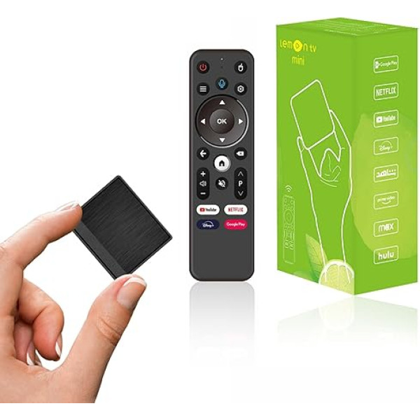 BOXPUT Lemon TV Mini Android TV Box, Android 12.0 TV Box, 2GB RAM, 16GB ROM, H618/2.4G/5G Dual WiFi, BT5.4 Quad Core palaiko 4K Ultra HD Intelligent Android TV Box (be medijos grotuvo)