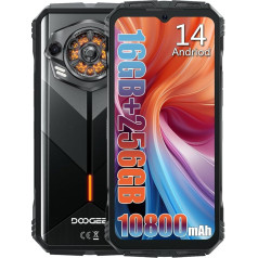 DOOGEE S Punk išmanusis telefonas be sutarties (2024), 10800 mAh akumuliatorius / 33 W mobiliojo ryšio telefonai be SIM blokavimo, 16 GB + 256 GB, tvirtas 4G, 50 MP fotoaparatas + 16 MP lauko telefonas, 