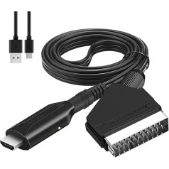 YANGUN Scart ir HDMI kabelis, SCART ir HDMI adapteris, universalus Scart ir HDMI keitiklis, SCART ir 1080p/720p HDMI kabelis, skirtas HDTV monitoriui, projektoriui, DVD grotuvui, 1 m ilgio kabelis