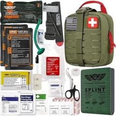 EVERLIT Emergency Trauma Kit GEN-II Mil-Spec Nylon Laser Cut Pouch with Aluminum Tourniquet 36