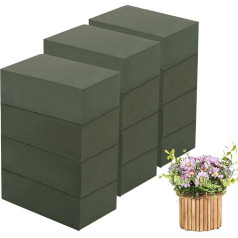 12 gėlių putų pakuotė 23 x 11 x 7,5 cm stačiakampio formos gėlių putos dirbtinėms gėlėms Samanos gėlėms Žalios gėlių putos amatams Džiovintų gėlių putos vestuvėms, Velykoms
