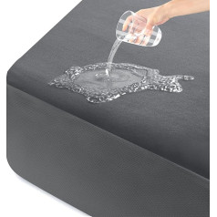 ohano Vandeniui atspari čiužinio apsauga 180 x 200 cm, plonas flanelinis mikropluošto užvalkalas, nelaikymo pagalvėlė, nuo drėgmės apsauganti paklodė, neperšlampamas ir kvėpuojantis čiužinio užvalkalas, pilka spalva