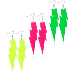 3 poros neoninių auskarų 
