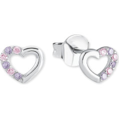 Prinzessin Lillifee Ohrstecker 925 Sterling Silber Mädchen Kinder Ohrschmuck, mit Zirkonia synth., Silber, Herz, Kommt in Schmuck Geschenk Box