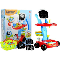 Lean Toys Gydytojo vežimėlis su priedais 22 vnt.