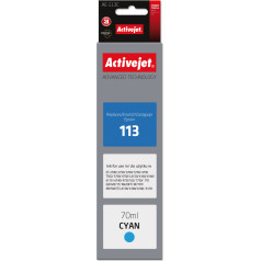 Effiki Activejet ae-113c rašalas (pakaitinis epson 113 c13t06b240; aukščiausios kokybės; 70 ml; mėlynos spalvos)