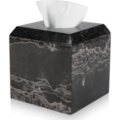 WORHE WH013 Taschentuchbox-Abdeckung, italienischer Marmor, strapazierfähig, quadratisch, Gesichts-Toilettenpapierhalter für Badezimmer, Wohnzimmer, Schlafzimmer, Kommode, Küche, minimalistisch, Büro,