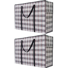 2 x skalbinių krepšiai dideli stiprus patvarus judėjimo pirkinių skalbinių Jumbo daugkartinio naudojimo Zip maišeliai 60x45x20x120cm vidutinės