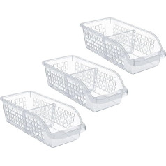 3 x šaldytuvo organizatorius su pertvara - virtuvės plastikinė dėžutė, skaidrus organizatorius, virtuvės, šaldytuvo ir kita talpykla