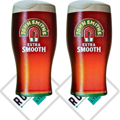 Roxley John Smiths X2 Alaus stovyklos pintinės stiklinės Man Cave 20oz Pub Club
