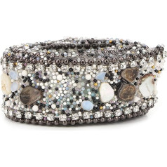 2,5 cm Crystal Rhinestone juostelės Amatai Siuvimo Wrap Roll Craft Crystal Bling puošmena Applique Drabužių suknelės aksesuarai vestuvių suknelė skrybėlės (# 06 juodas akmuo juoda grandinė)