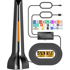DVBT2 antena, Ši skaitmeninė vidaus antena, skirta išmaniesiems televizoriams, skirta 4K ir 1080P kanalams priimti, turi stiprų magnetinį pagrindą ir užtikrina 360° HD priėmimą.