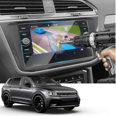 YEE PIN ekrano apsauga, suderinama su Golf 7 Facelift GTI GTE GTD Golf R Variant 2015-2019 / Tiguan II 2019-2022, ekrano apsauga, neįdiegiama be burbuliukų, atspari įbrėžimams HD - grūdintas stiklas