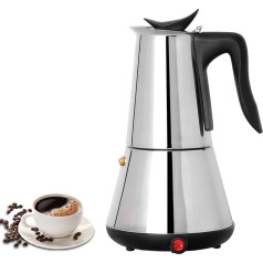 MXBAOHENG Elektrinis Moka puodas Espresso aparatas 6 puodeliai kavos Mocha puodas Nerūdijančio plieno (220V)