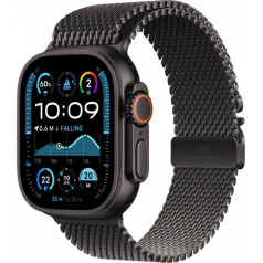 Laikrodis ultra 2 gps + mobilusis ryšys, 49 mm titano korpusas juodos spalvos su Milano apyranke l iš titano juodos spalvos