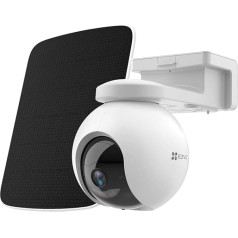 EZVIZ 2K belaidė lauko kamera su baterija, PTZ WLAN kamera su dirbtinio intelekto asmens aptikimo funkcija, 10400 mAh baterija, automatiniu sekimu, spalvotu naktiniu matymu, dvipusiu garsu ir saulės baterija, CB8 rinkinys