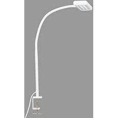 BRILONER Leuchten - LED Klemmleuchte, Tageslicht Klemmlampe, Schreibtischlampe inkl. Kabelschalter, dreh- und schwenkbar, Bürolampe 7,5 Watt, 800 Lumen, Weiß, 805x230x40mm (LxBxH) 2604-016