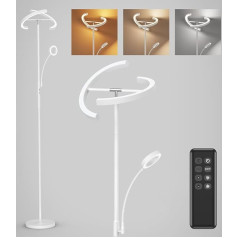 Baltas 20 W + 7 W LED grindų šviestuvas su nuotolinio valdymo pulteliu ir jutikliniu valdymu, atminties funkcija, modernus LED šviestuvas miegamajam, vaikų kambariui, biurui