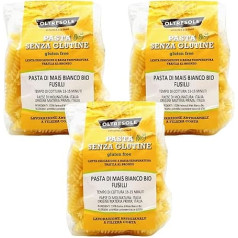 Oltresole - Itališki ekologiški kukurūzų makaronai be glitimo, fusilli formato - Veganiški makaronai be glitimo, 100 % ekologiški kukurūzų miltai, 3 pakuotės po 350 g