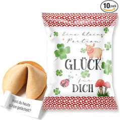 Logbuch-Verlag 10 laimingų sausainių Naujieji metai Sėkmės porcija kaip dovanėlė Naujųjų metų išvakarėse Laimės žavesys Kiaulė 2025 m.