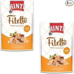 Rinti Dog Filetto Chicken & Chicken Heart Double Pack 2 x 24 x 100 g