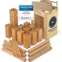 LISA & MAX Kubb Original Viking Chess Robust Premium FSC® buko mediena Pagaminta ES - oficialūs turnyro matmenys