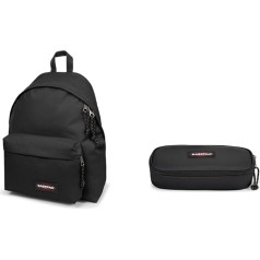 EASTPAK PADDED PAK'R kuprinė, 96 cm, 92 L, juoda (juoda) & Ovalus vienkartinis pieštukinis dėklas, 84 cm, 80 L, juodas, juoda, kuprinė