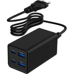 Universalus įkroviklis 65w gan 2xusb-a 2xusb-c greitas įkrovimas juodas
