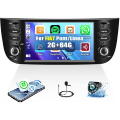 2G + 64G Android 13 automobilinis radijas Fiat Punto (2010-2016 m.) / Linea (2012-2015 m.) su belaidžiu Carplay Android Car, 6,2 colių jutiklinio ekrano automobilinis radijas su Mirror Link GPS navigacija Bluetooth FM/RDS SWC