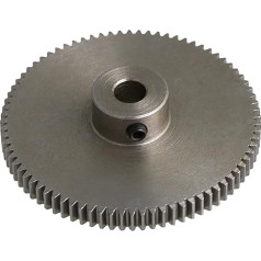Motorritzel, Zahnrad, Modulritzel, Motorritzel, silbernes 100-Zähne-Motormetall 45# Stahlzahnrad 0,5 Modulus-Oberschrauben 4 mm Lochdurchmesser