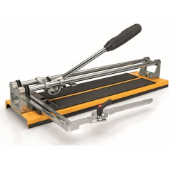 VITO plytelių pjaustytuvas, pjovimo ilgis 600 mm, plokštės storis iki 15 mm, pjovimo ilgis 600 mm, įstrižinis pjovimo ilgis 450 mm su reguliuojamu kampo ribotuvu, karbidinis pjovimo diskas (plytelių pjaustytuvas 600 mm)