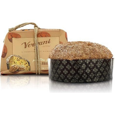 Panettone Glasiert mit Zuckerguss und Amaretto-Keksstückchen, Italienische Weihnachtssüßigkeit, 750g