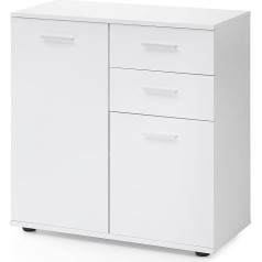 Finebuy Möbel Zum Wohlfühlen FineBuy Komoda su durelėmis ir stalčiais, 71 x 78 x 35,5 cm, medinė spintelė, moderni, universali spintelė, maža, staliukas, matinė, komoda, prieškambario baldai