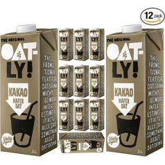 Oatly Oat Drink Cocoa Oat Drink 1000 ml x 12 vienetų [šviežumo garantija] + pufai