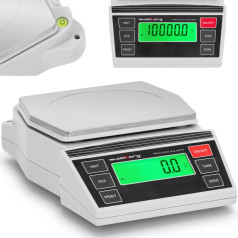 Tikslios laboratorinės juvelyrinės LCD svarstyklės 2-10000g / 0,1g