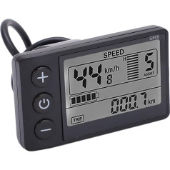 Elektrinio dviračio ekranas E-Bike Display ABS elektrinis dviratis S866 LCD ekrano matuoklis 24V 36V 48V valdymo skydelis su vandeniui atspariu kištuku