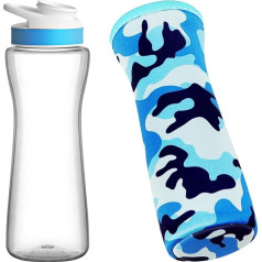 NBOOCUP Apsauginis dėklas, suderinamas su Cirkul vandens buteliais, tinka 22oz plastikiniams ir nerūdijančio plieno buteliams, neslystantis Cirkul priedų dangtelis, prakaitą sugerianti medžiaga, mėlynas kamufliažas