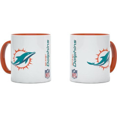 NFL Majamio delfinų kavos puodelis 11 oz 325 ml su dvigubu logotipu