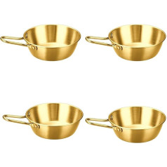 Bydezcon 4Pcs Puodelis Praktiniai stalo įrankiai Nerūdijančio plieno plienas Camping Cookware Bowl Set Cookware Bowl Hikes