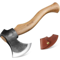 SMITH CHU Lauko kirvis kirvis su dėklu 40 cm kirvis Mediniai stulpai Stovyklavimo kirviai Viking kirvis Išgyvenimo kirvis kirvis stovyklavimui ir žygiams Dovana vyrams